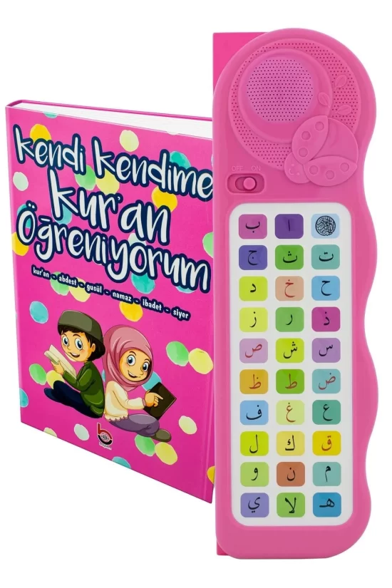 sesli kuran öğreten Cihaz Resimli Kitap Seti Pembe